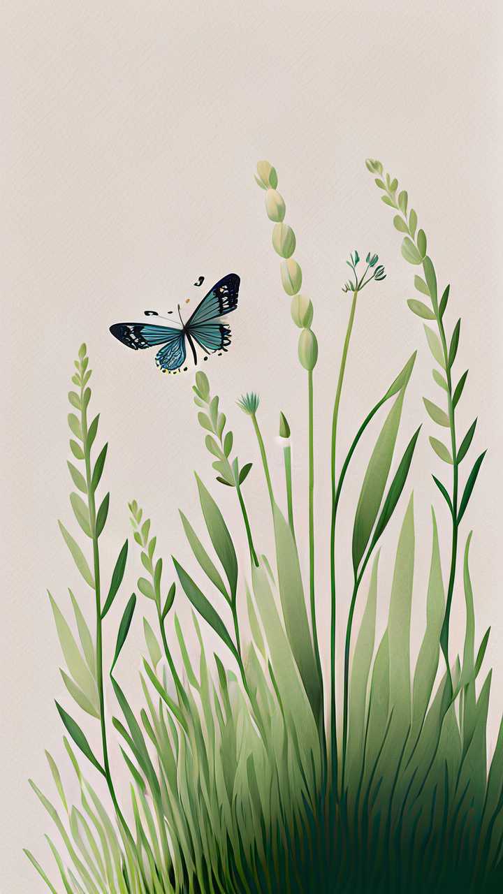 蝴蝶小花插画