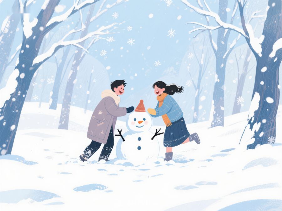 冬日雪地里堆雪人的欢乐时光 88