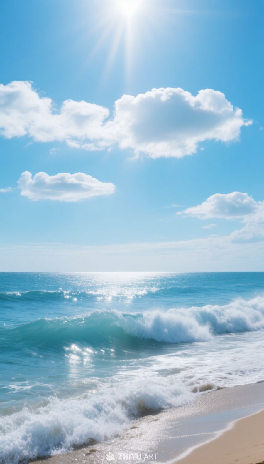 海滨暖阳：沙滩与海浪的乐章 9