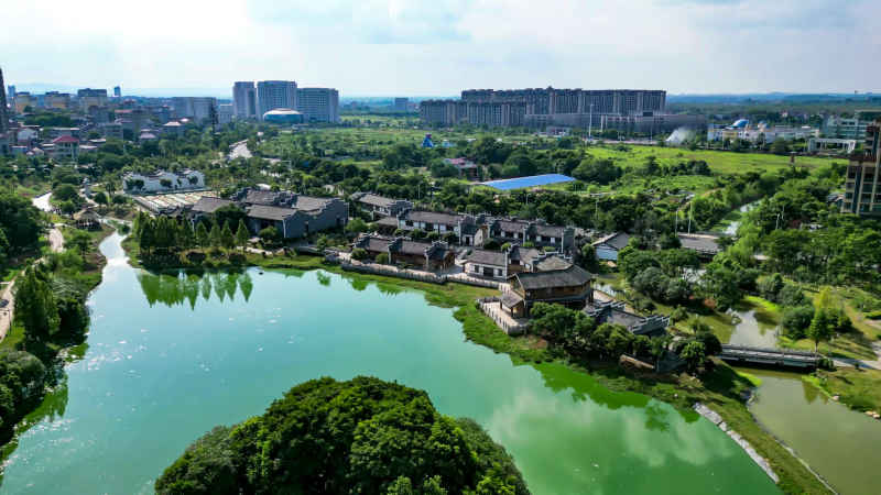 江西吉安城市风光旅游景区航拍图
