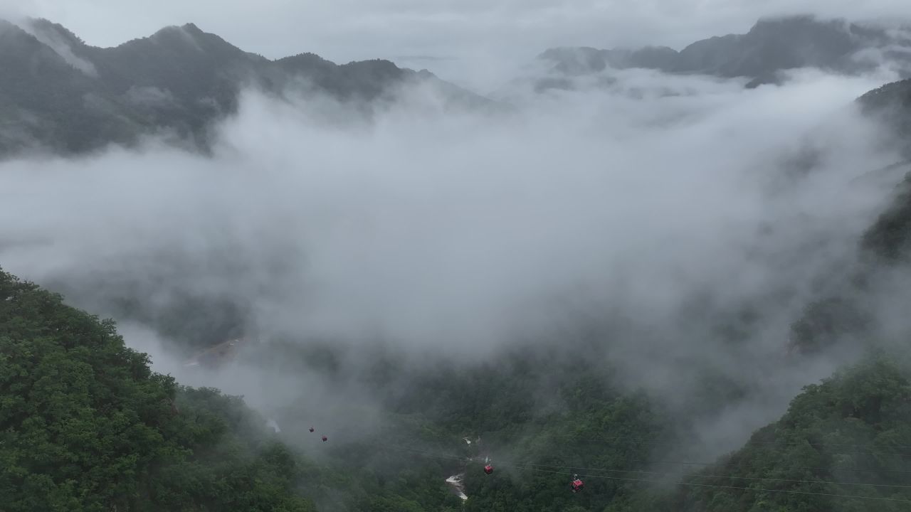 云海中的缆车之旅