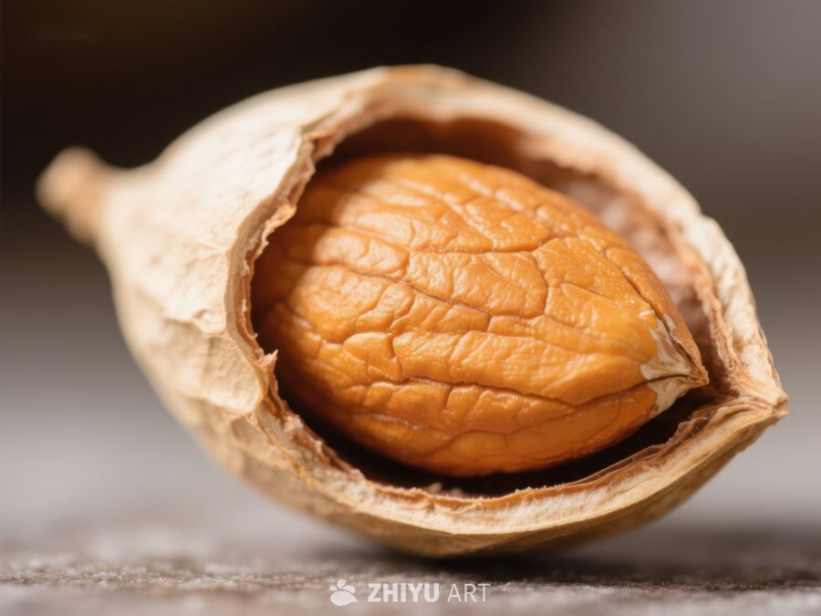 核桃壳内饱满的坚果特写 117