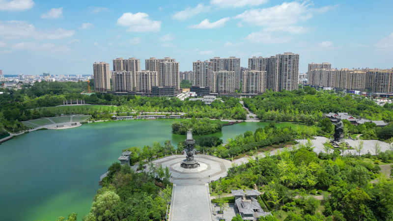 航拍湖北随州文化园4A景区