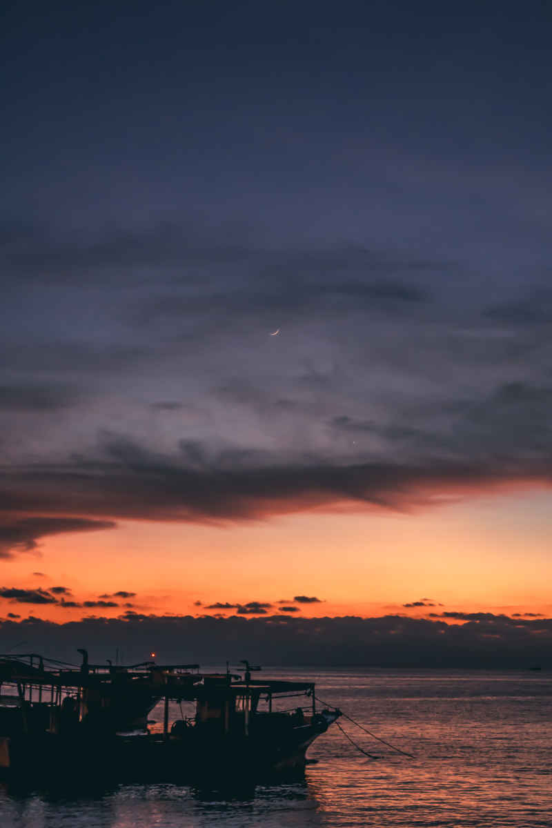 夏夜 海边 晚霞 2