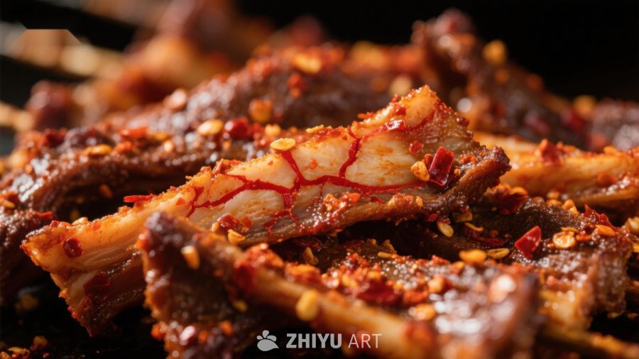 香辣烤肉，诱人美味