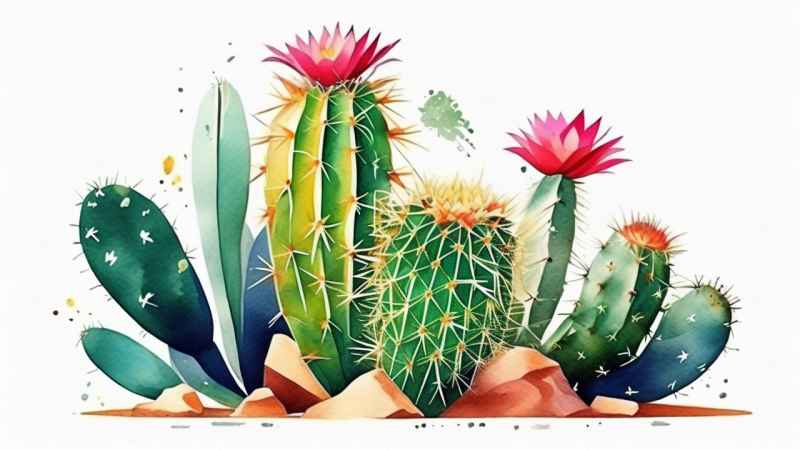 仙人掌自然植物插画 1