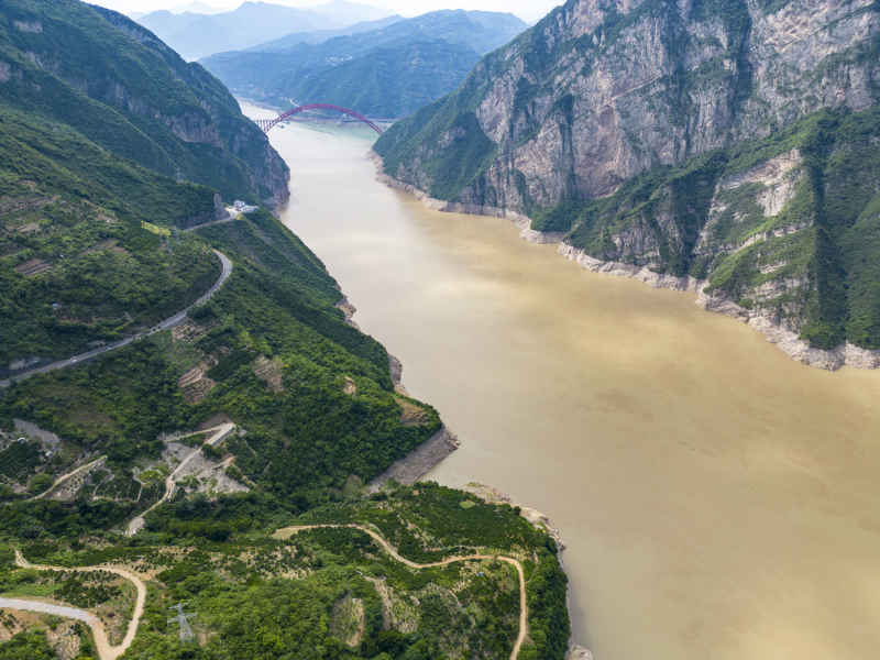 湖北长江三峡风光航拍图 