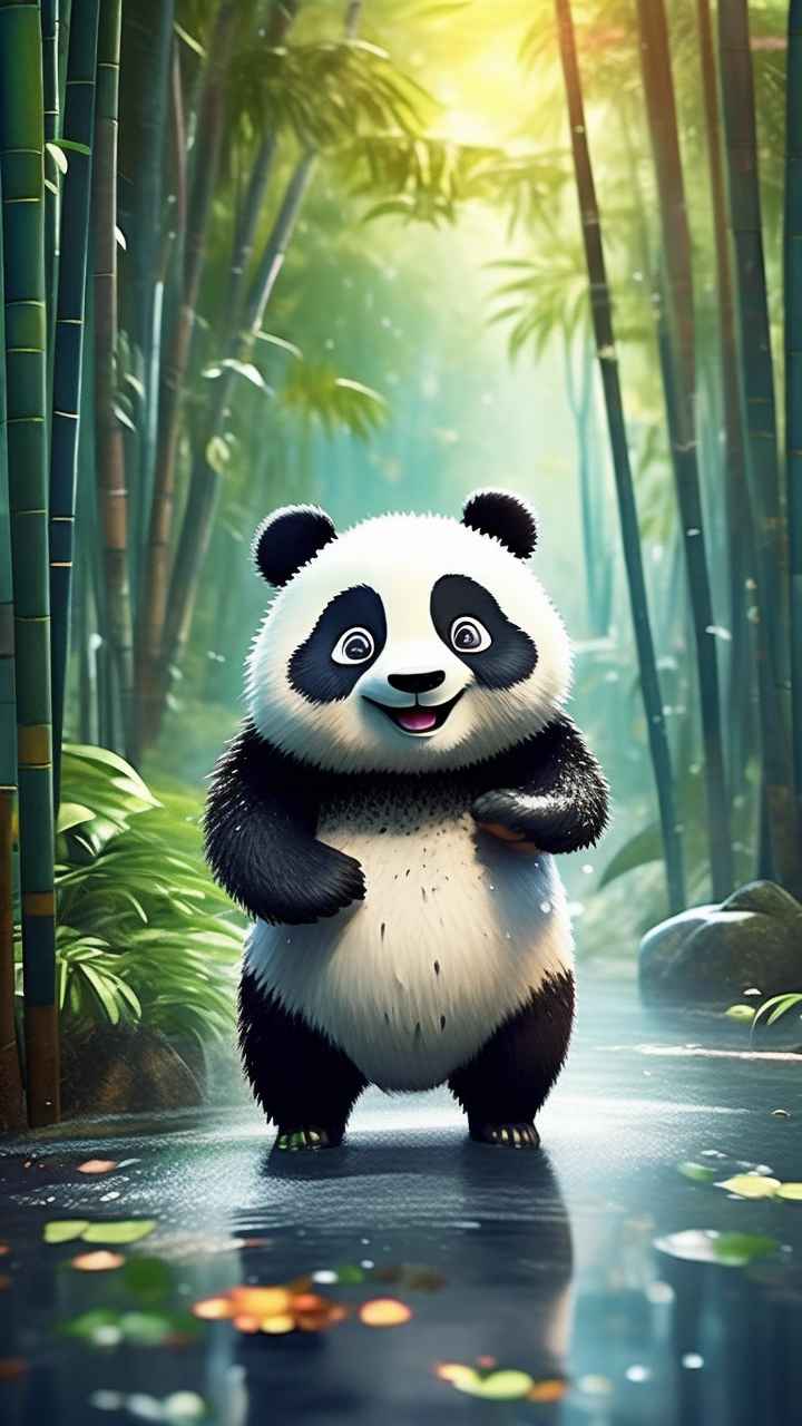 竹林背景雨林熊猫 82