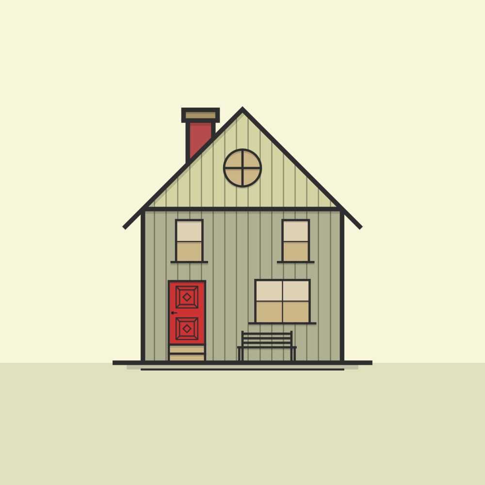 房子图标符号结构屋顶窗口门砖烟囱首页建设财产居住