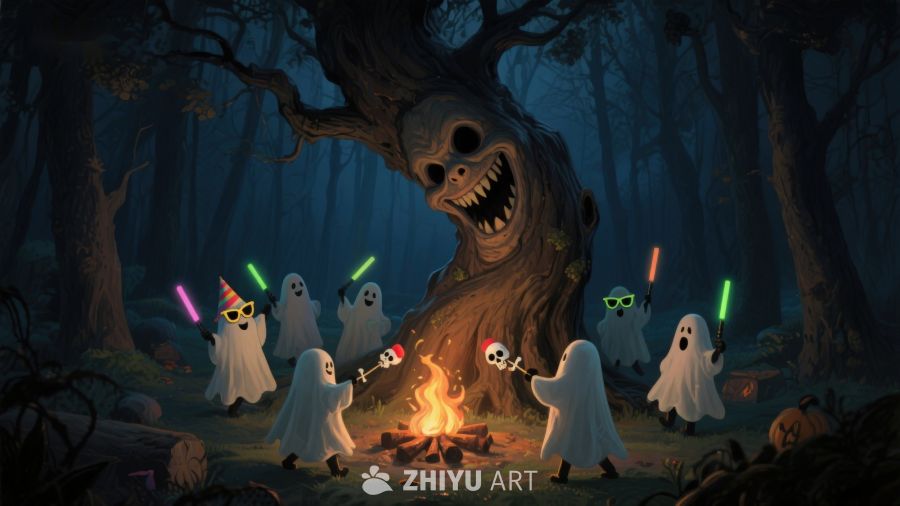 幽灵森林篝火晚会
