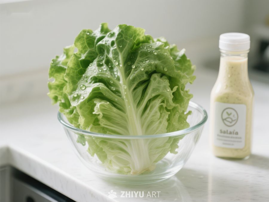 新鲜生菜与调味料瓶 597
