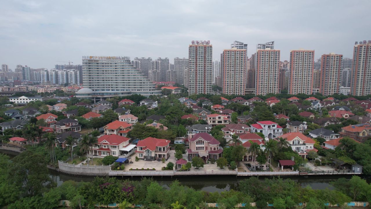广西北海海边公寓度假村航拍