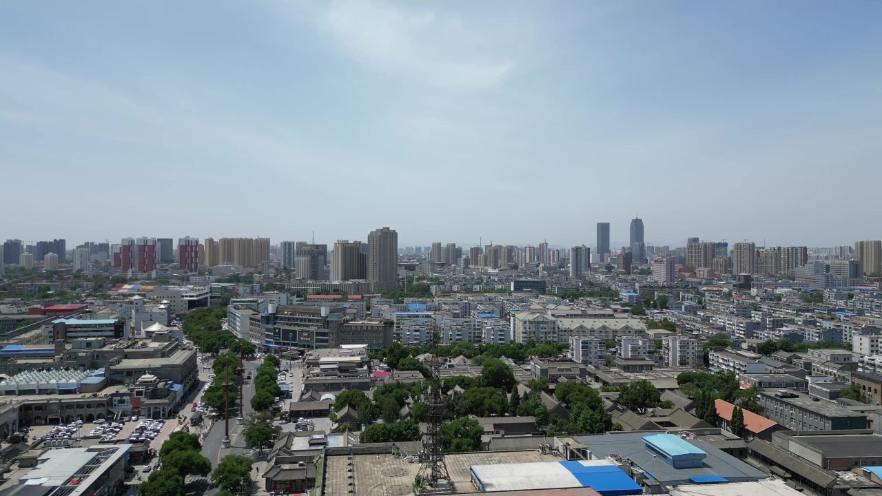 河北保定城市风光航拍
