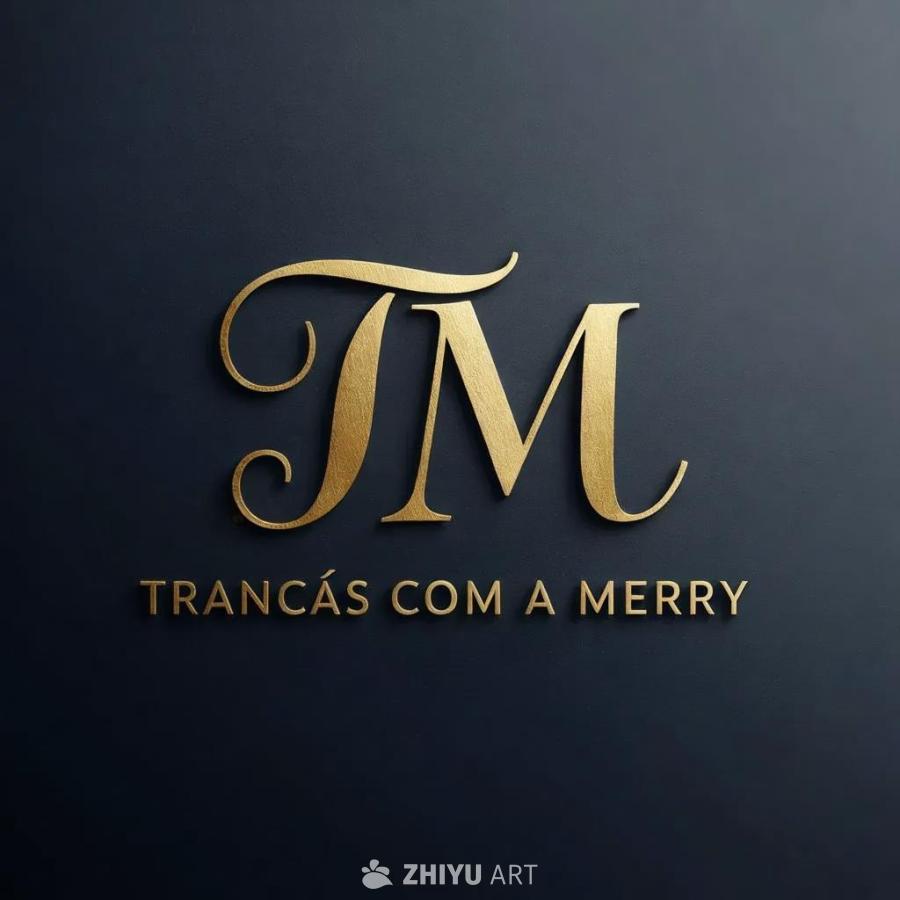 深色背景上，金色的“TM”字样以优雅的花体字呈现，