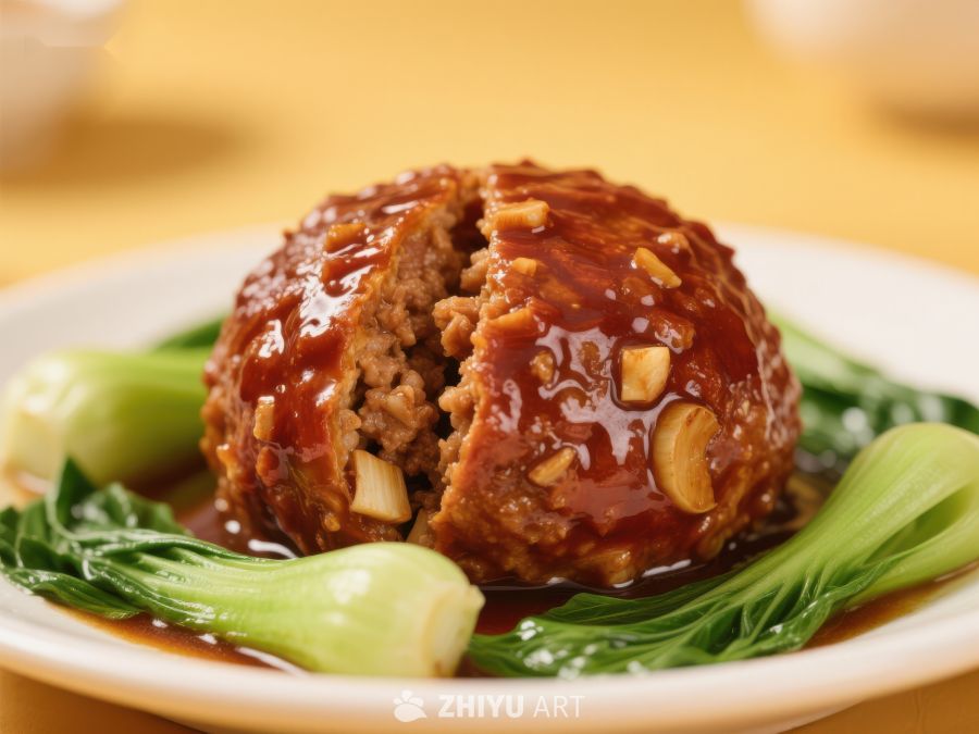 红烧狮子头配青菜 188