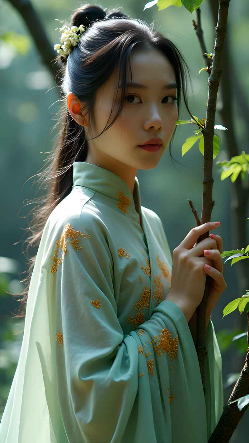 森林系好看拍摄特色美女 2