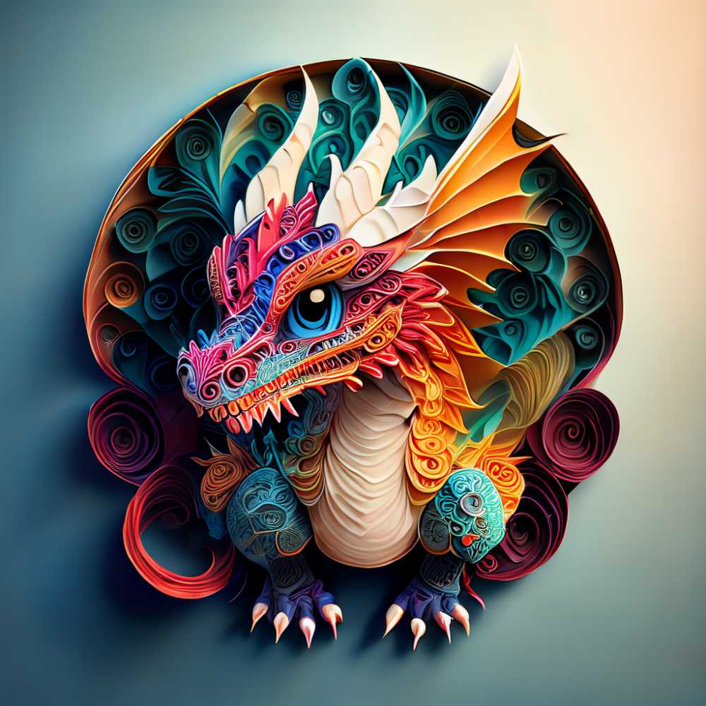 衍纸艺术生肖龙