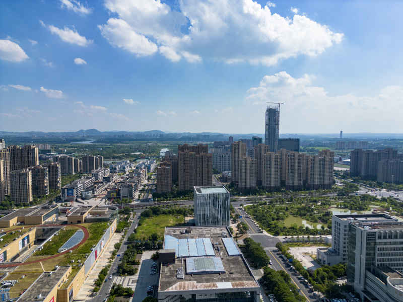 江西吉安城市风光航拍图 