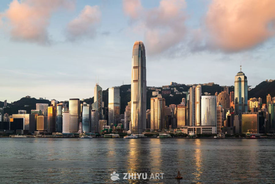 香港黄昏天际线