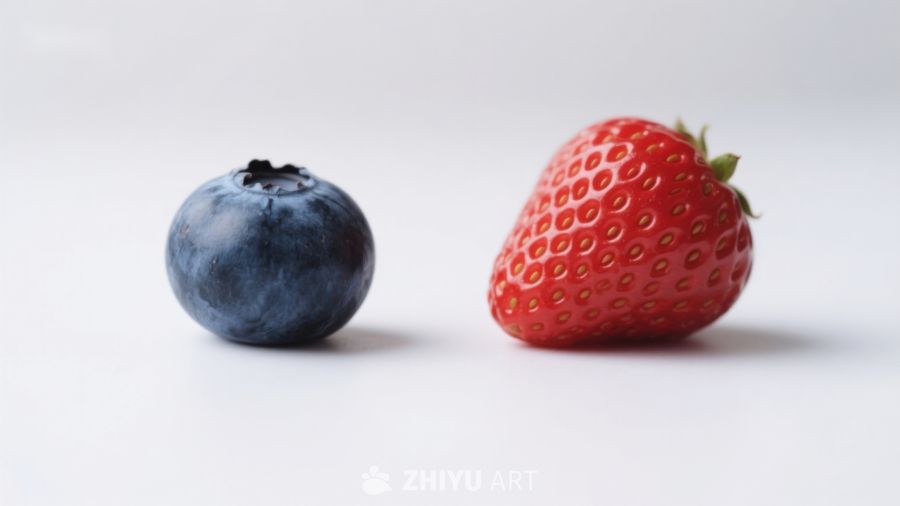 蓝莓与草莓的对比