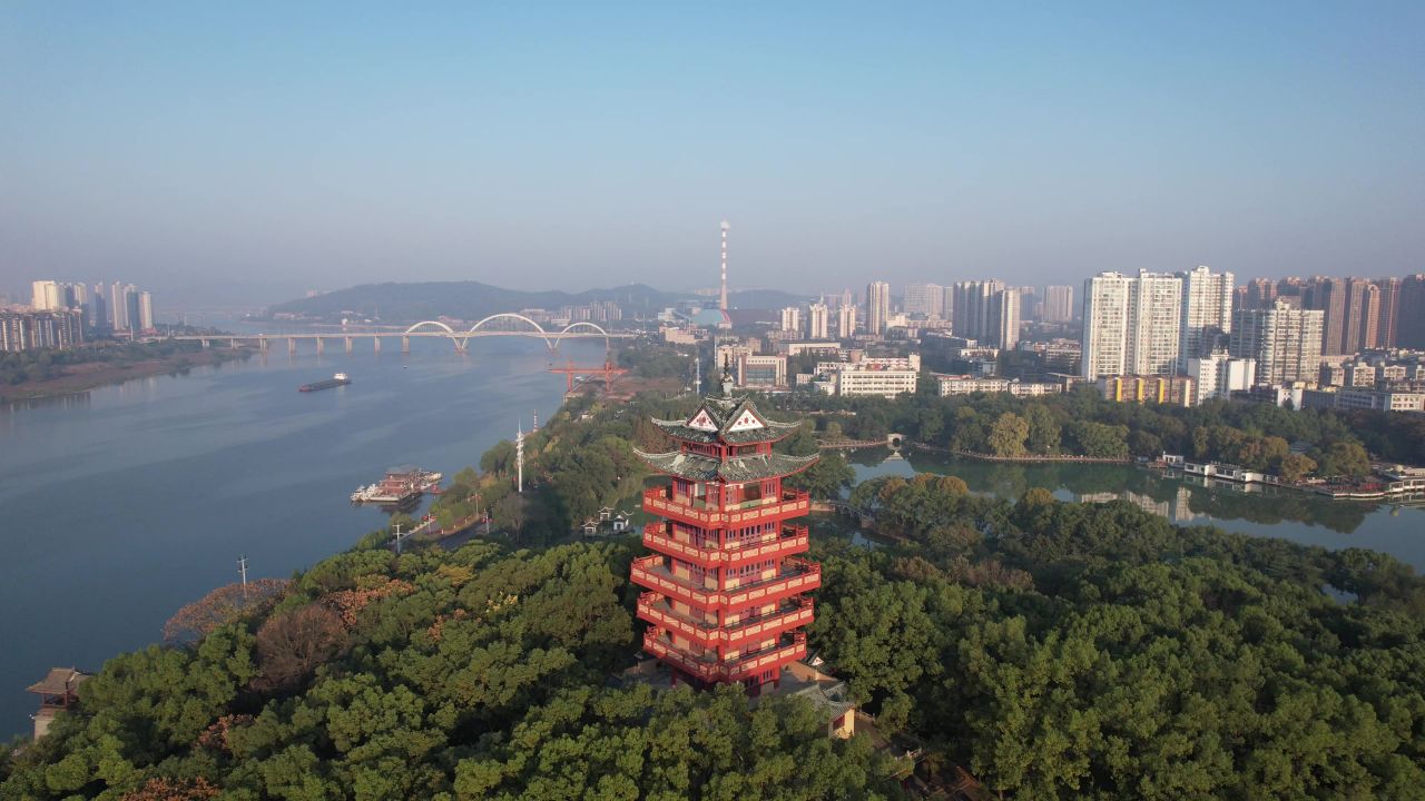 湖南株洲神农公园航拍
