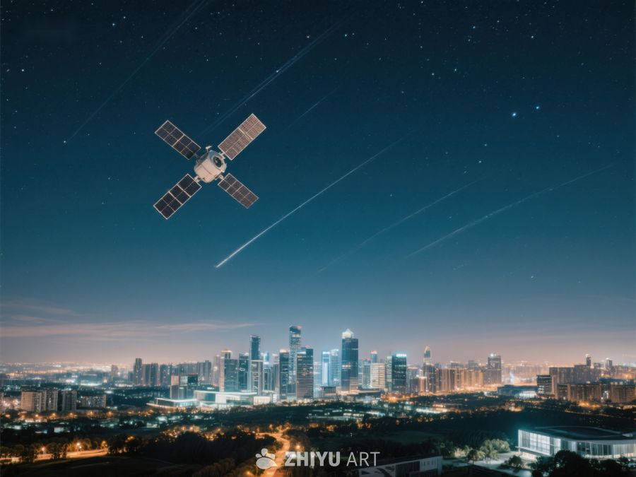 夜空卫星俯瞰城市 280