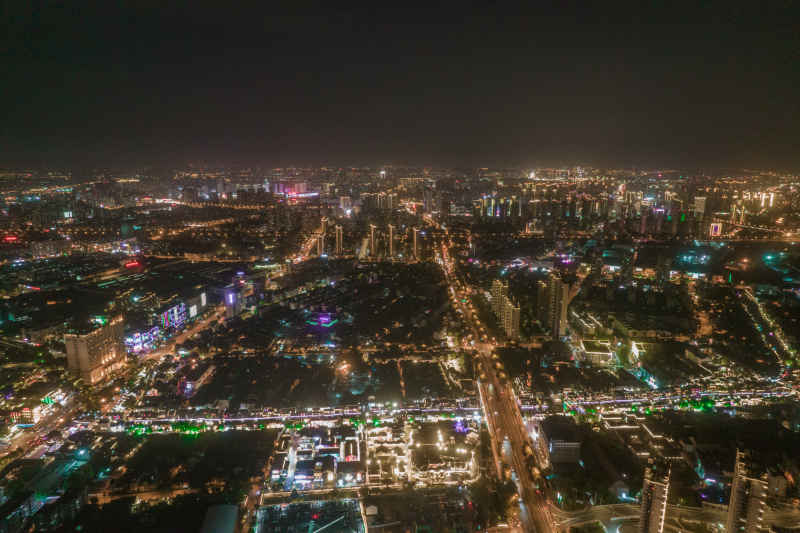 航拍 江苏 无锡 城市 夜景