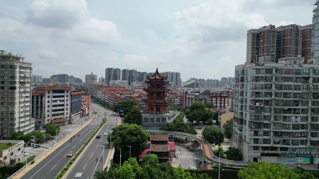  航拍福建漳州威镇阁