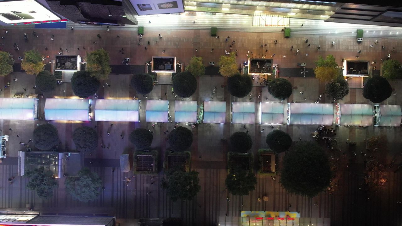 重庆观音桥步行街夜景航拍