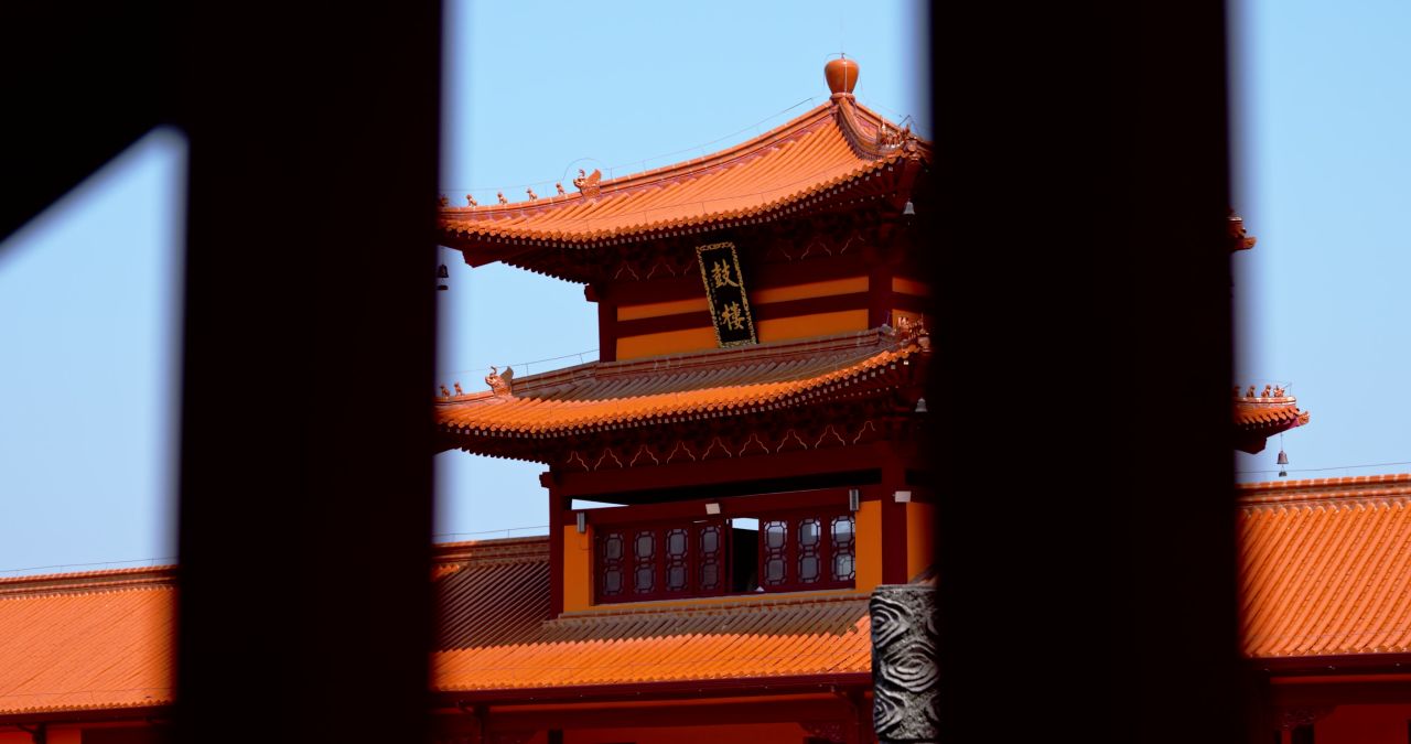 湖南长沙洗心禅寺古典建筑寺庙实拍视频