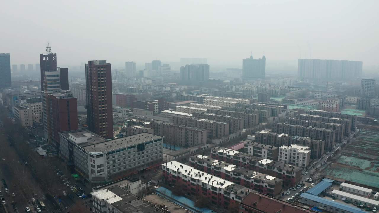 航拍山东淄博城市风景 14