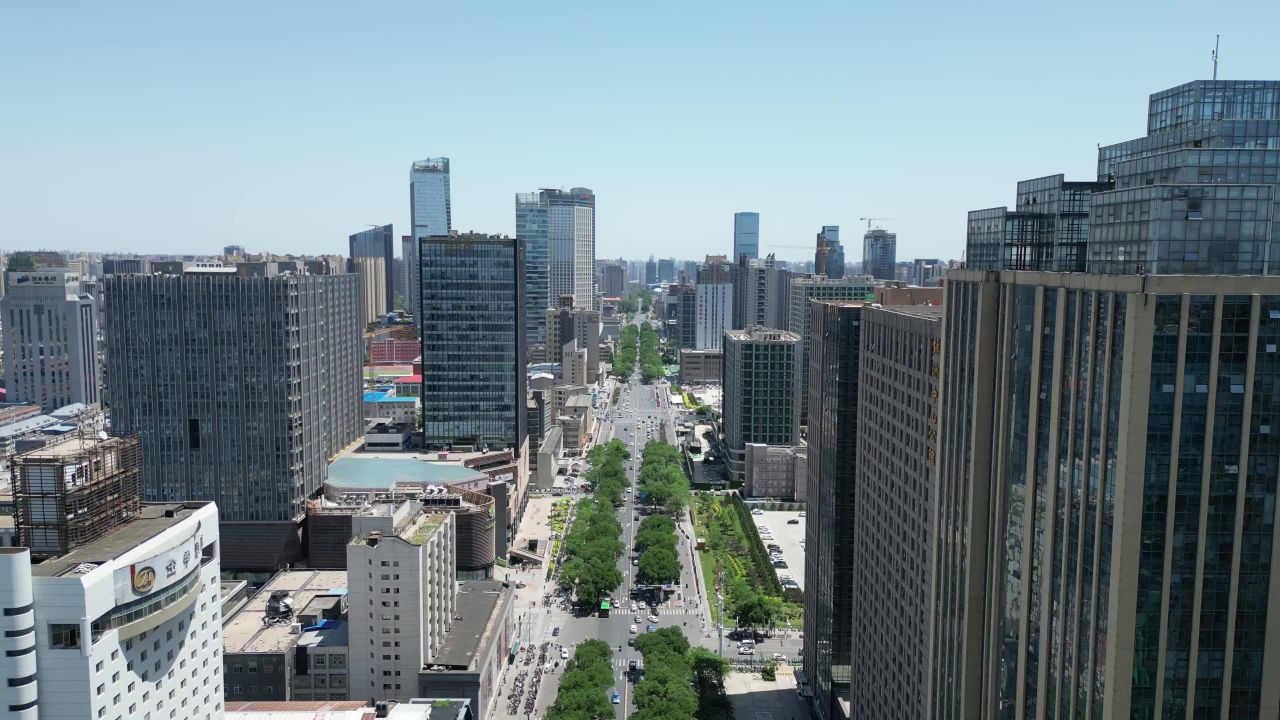  航拍河北石家庄城市建设