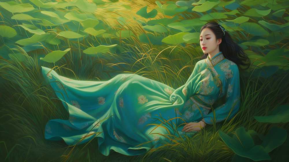 草地上的叶子是绿色的