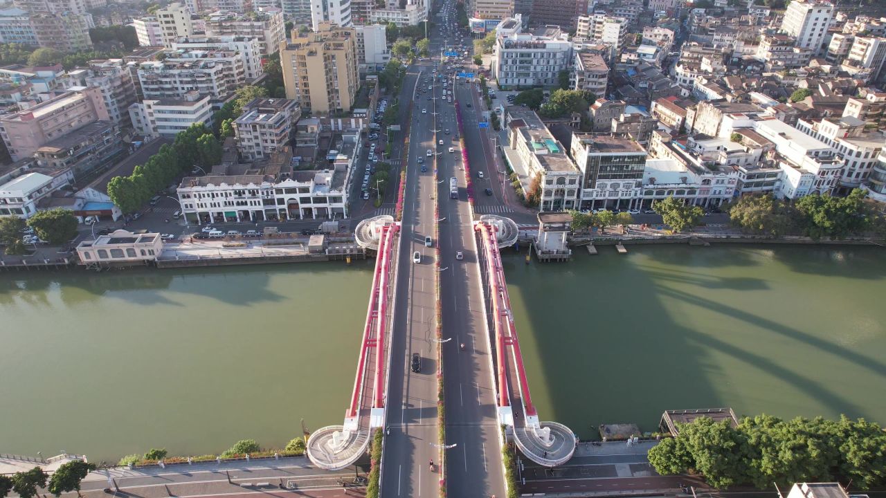 广东江门胜利大桥航拍