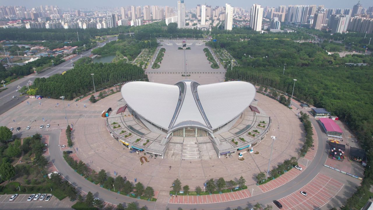 河北沧州城市风光地标建筑航拍  