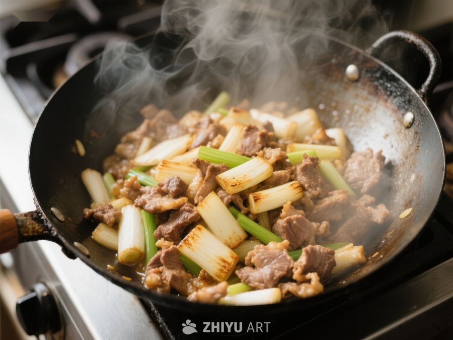 热炒牛肉与葱段 756