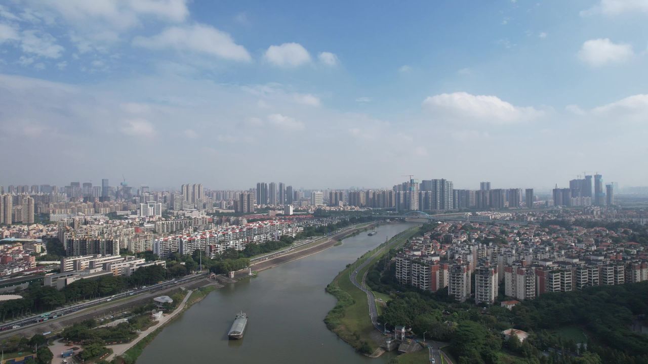 广东佛山城市风光航拍 