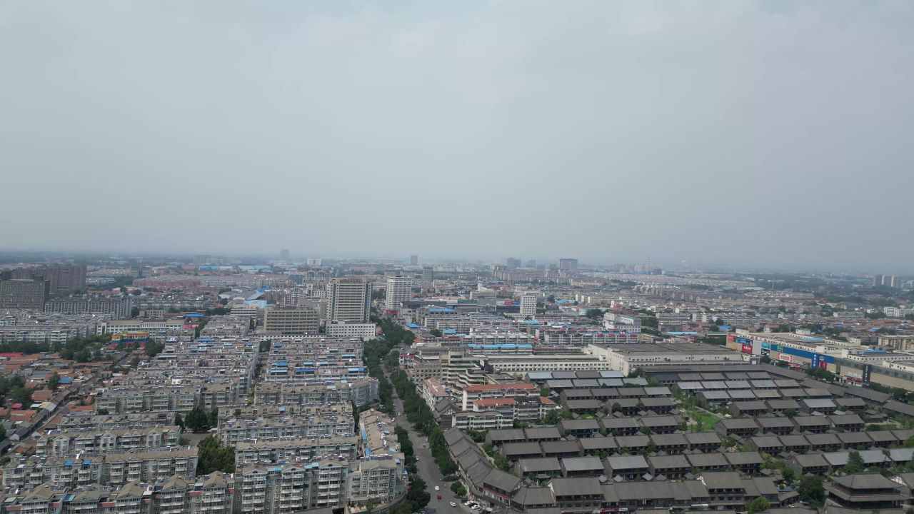 航拍山东潍坊青州古城5A景区 