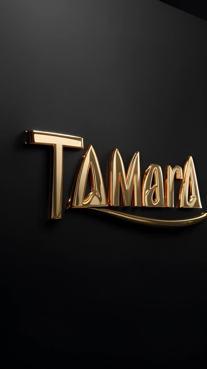 哑光黑色背景上，呈现复杂的金色细节，形成TAMAR