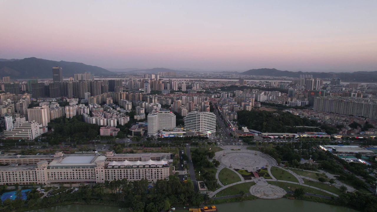  广东肇庆城市建设航拍