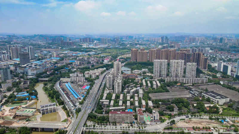 湖南株洲城市风光航拍 