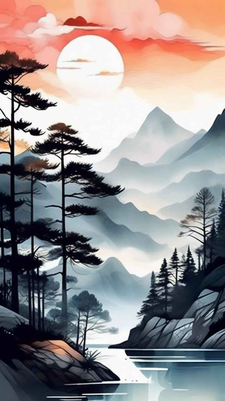 山水画国风背景 79