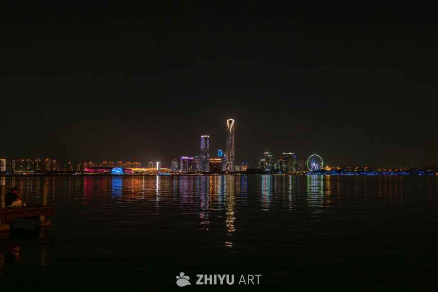 夜幕下的城市灯火