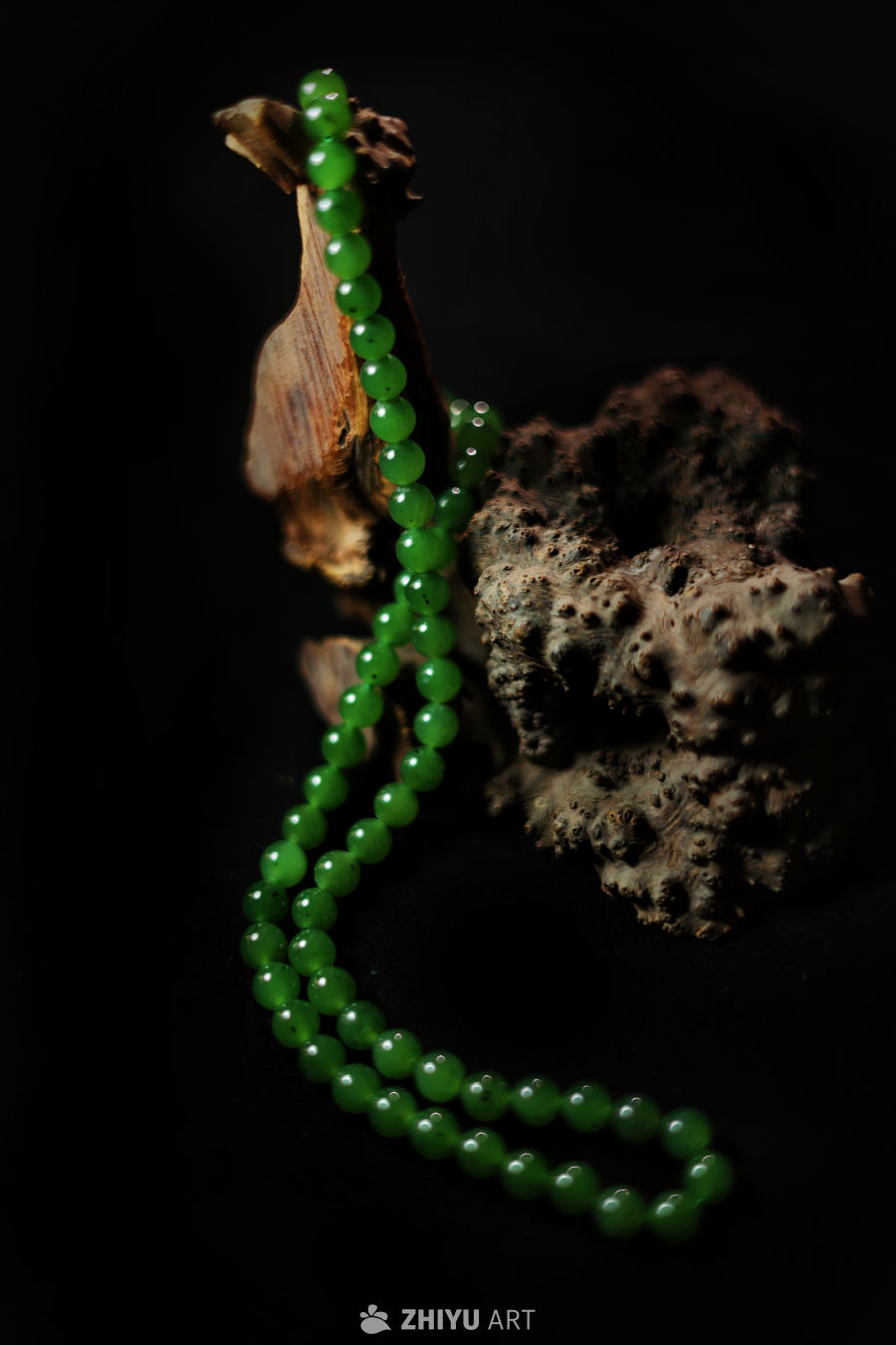 绿珠串与枯木静物