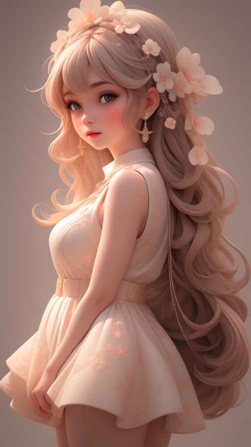 可爱粉色女孩
