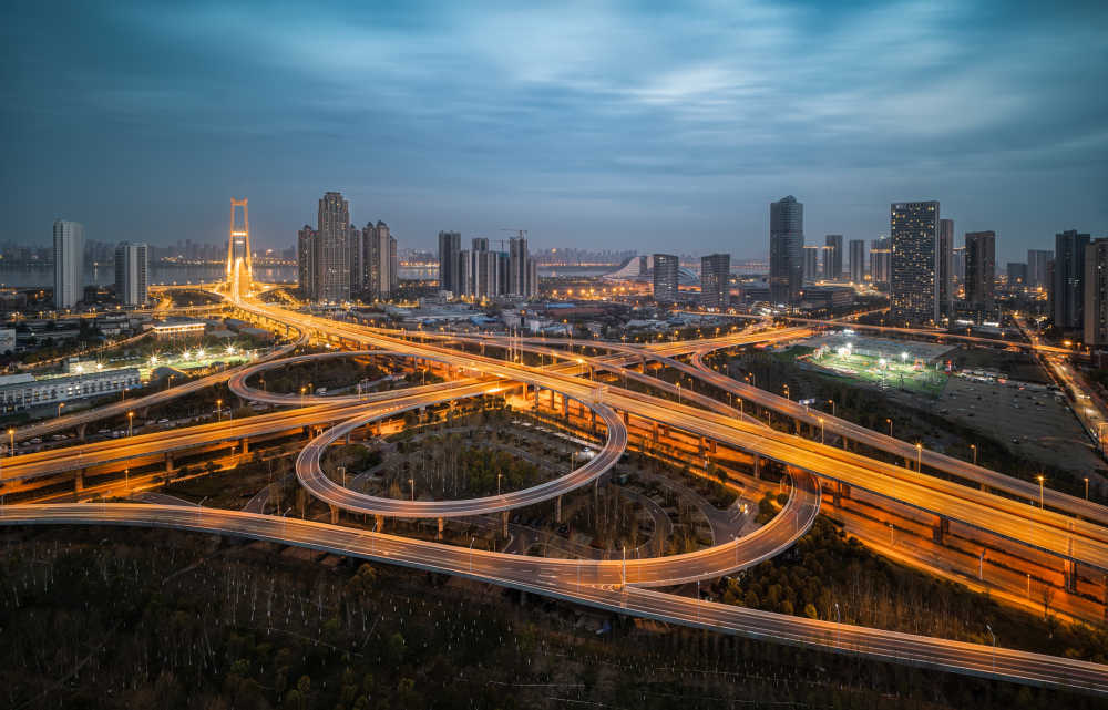 武汉国博立交城市夜景