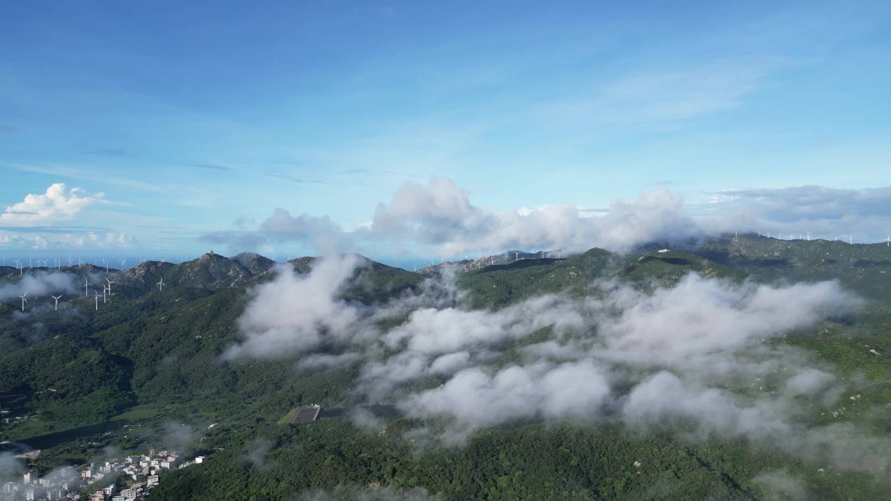 高山云海风车航拍