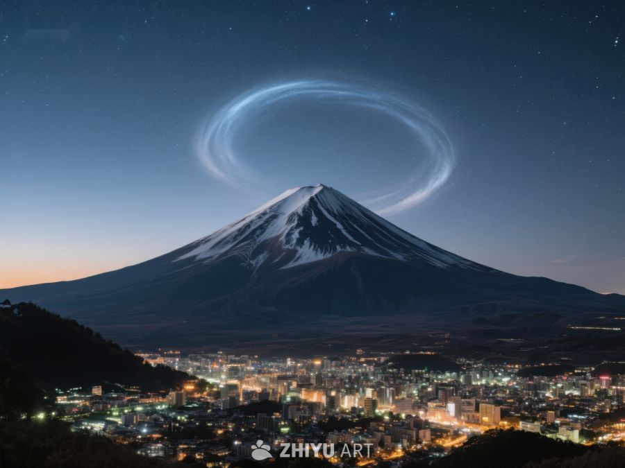 富士山夜景与神秘光环 17