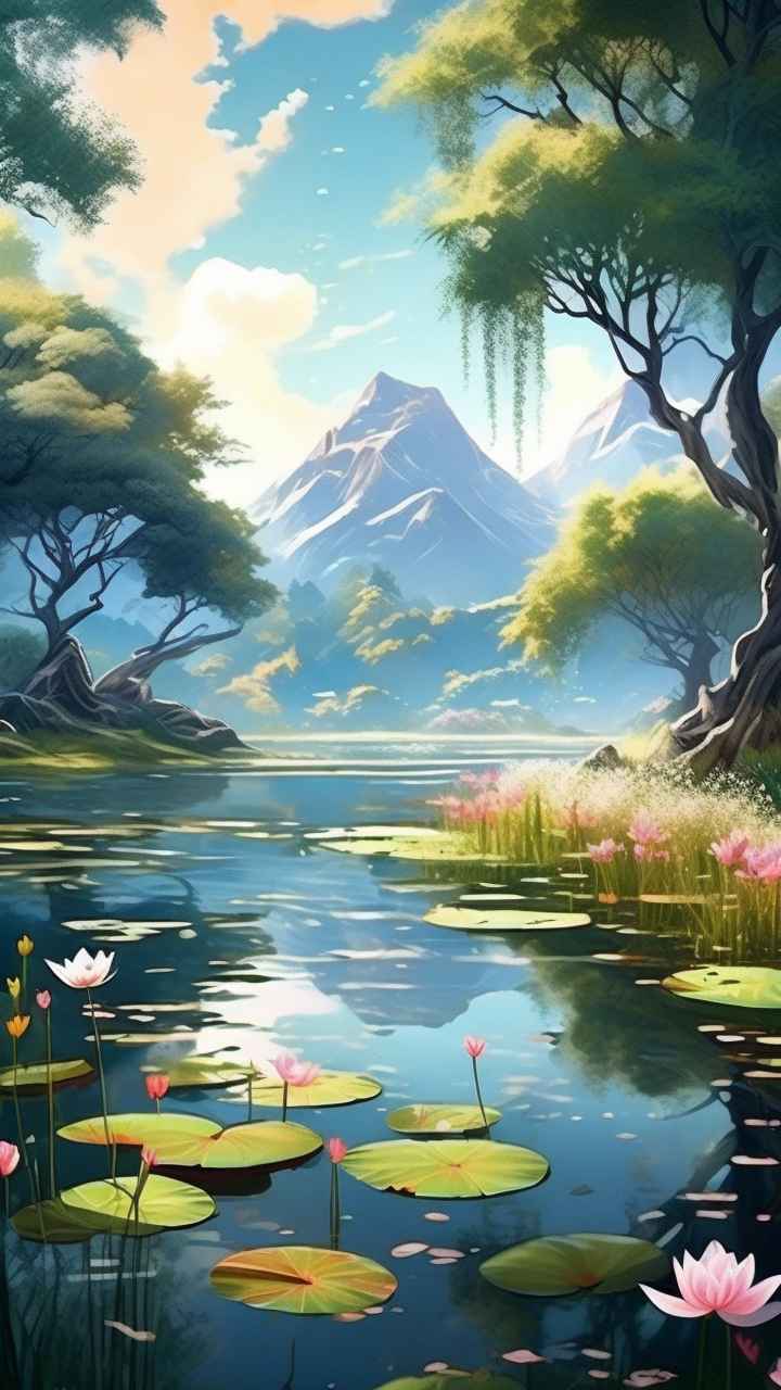 国风水墨山水画简约风格插画 8