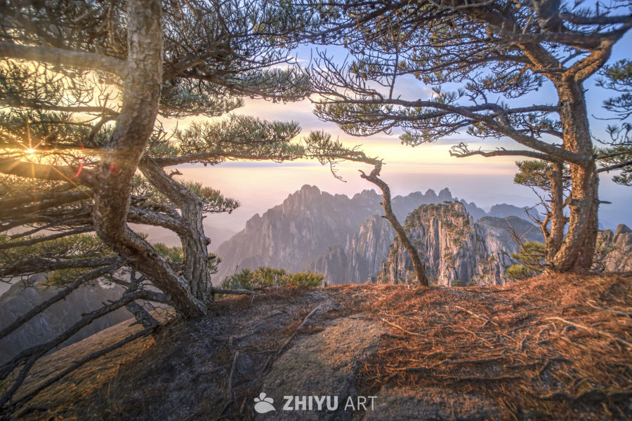 黄山日落